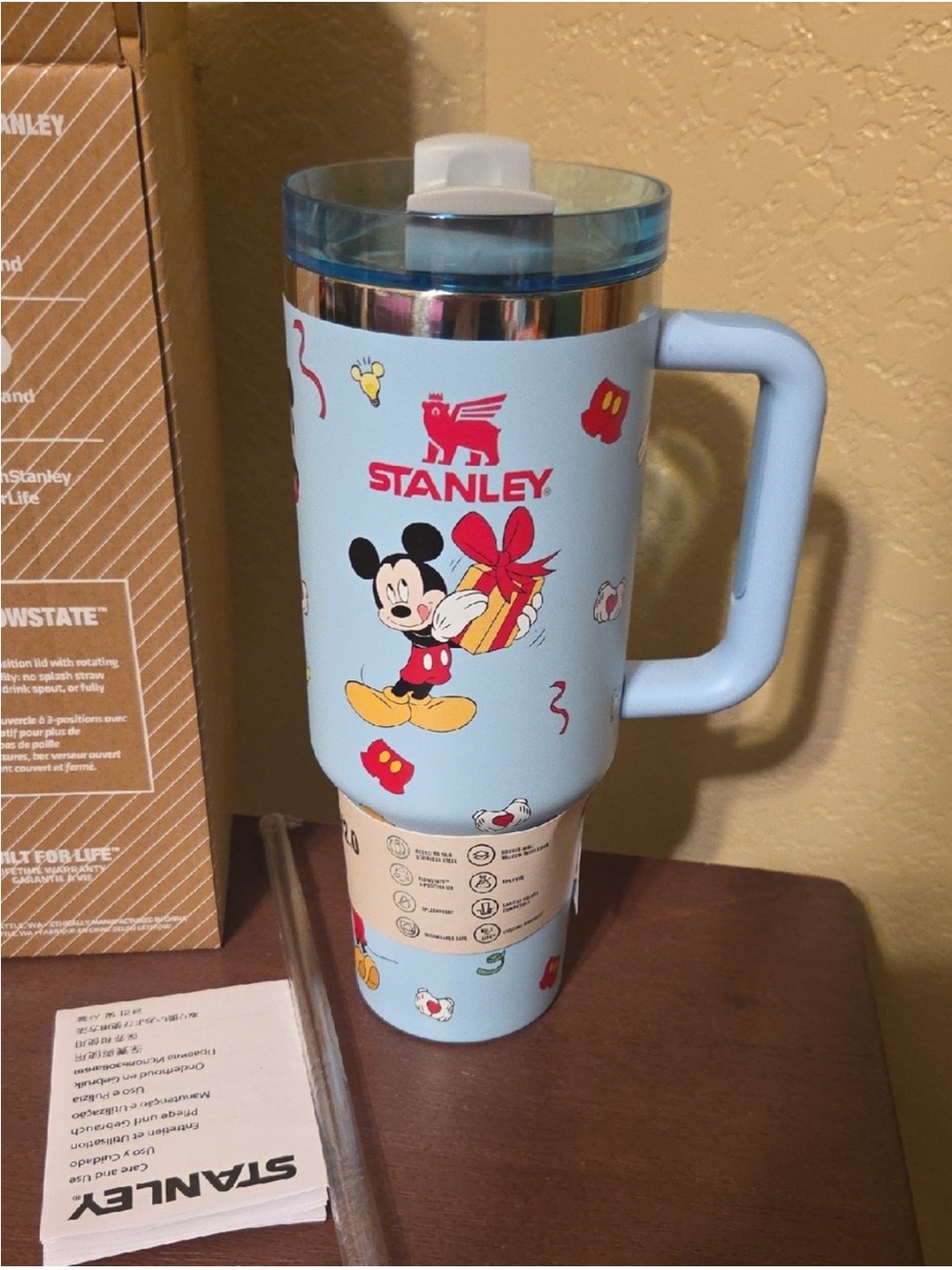 Stanley Light Blue Mickey Mouse Travel Mug with Handle